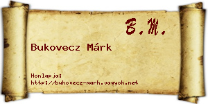 Bukovecz Márk névjegykártya